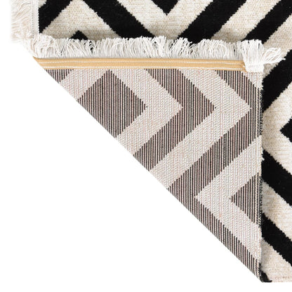 Berkfield Outdoor Rug Flatweave 80x250 cm Black and Beige