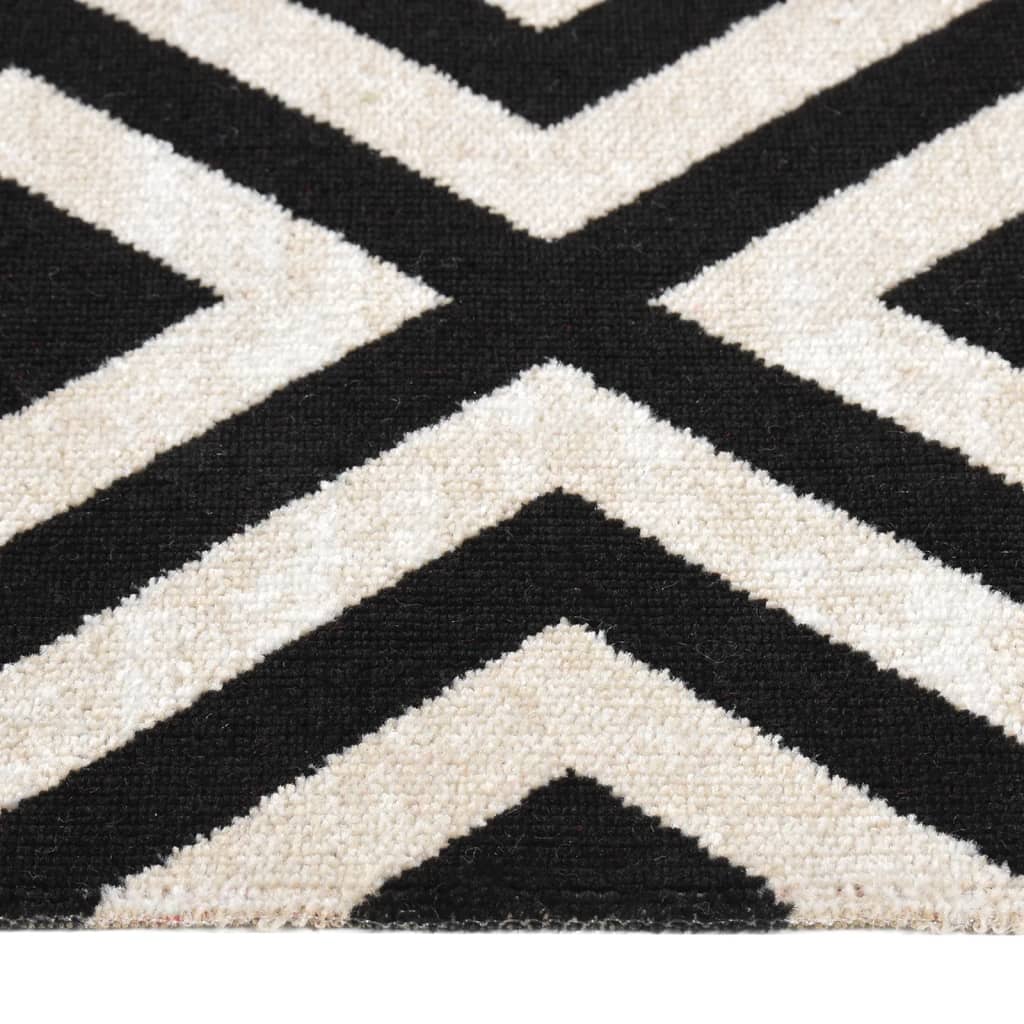 Berkfield Outdoor Rug Flatweave 80x250 cm Black and Beige