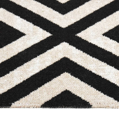 Berkfield Outdoor Rug Flatweave 80x250 cm Black and Beige