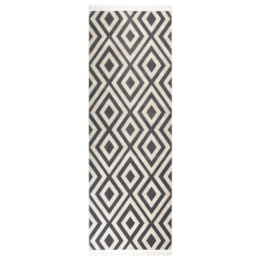 Berkfield Outdoor Rug Flatweave 80x250 cm Light Black and Light Beige