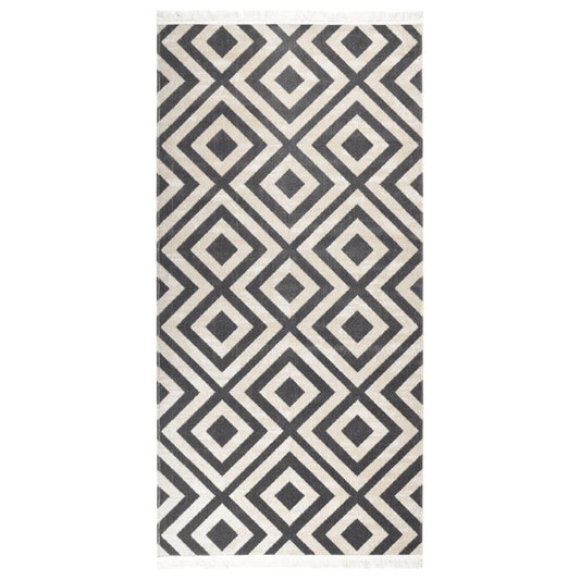 Berkfield Outdoor Rug Flatweave 100x200 cm Light Black and Light Beige