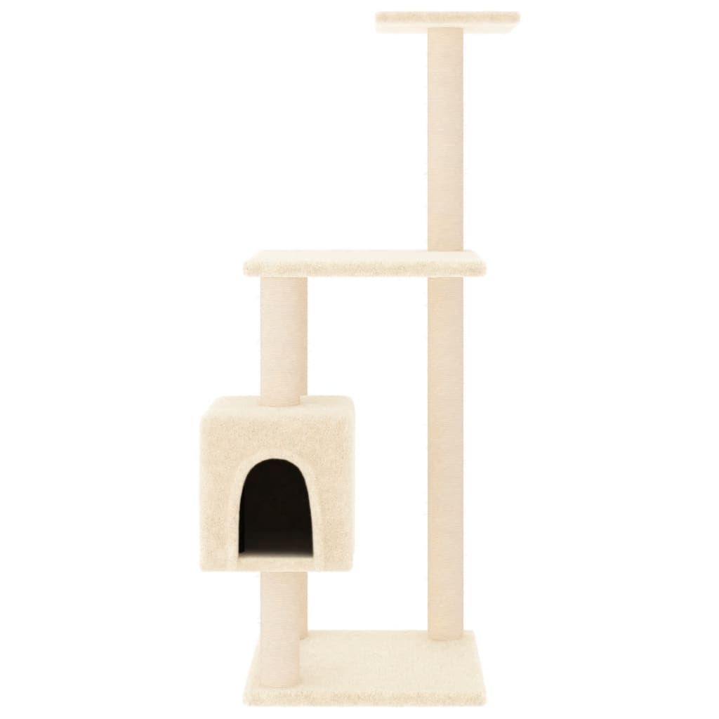Berkfield Cat Tree with Sisal Scratching Posts Cream 104 cm