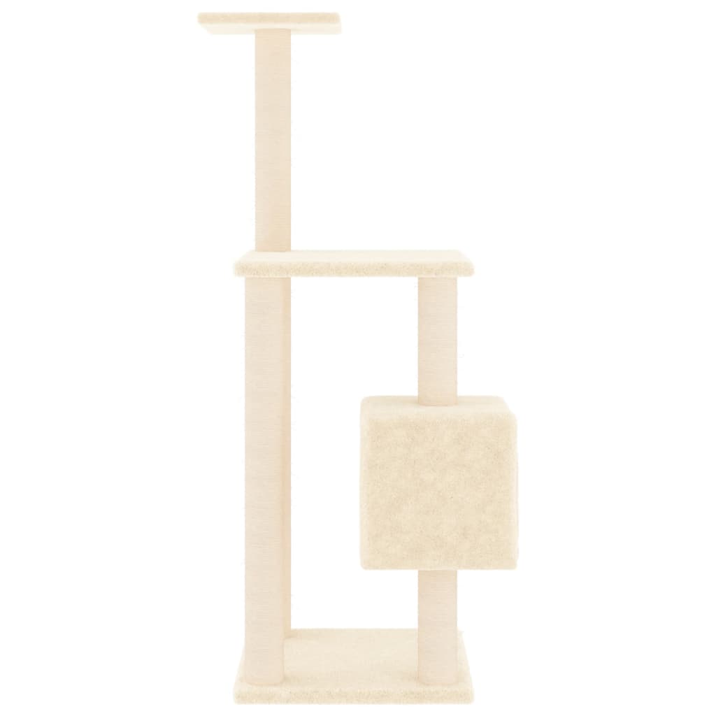 Berkfield Cat Tree with Sisal Scratching Posts Cream 104 cm
