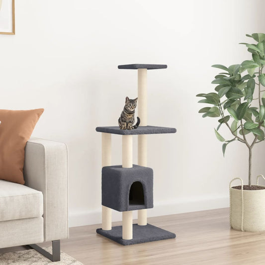Berkfield Cat Tree with Sisal Scratching Posts Dark Grey 104 cm