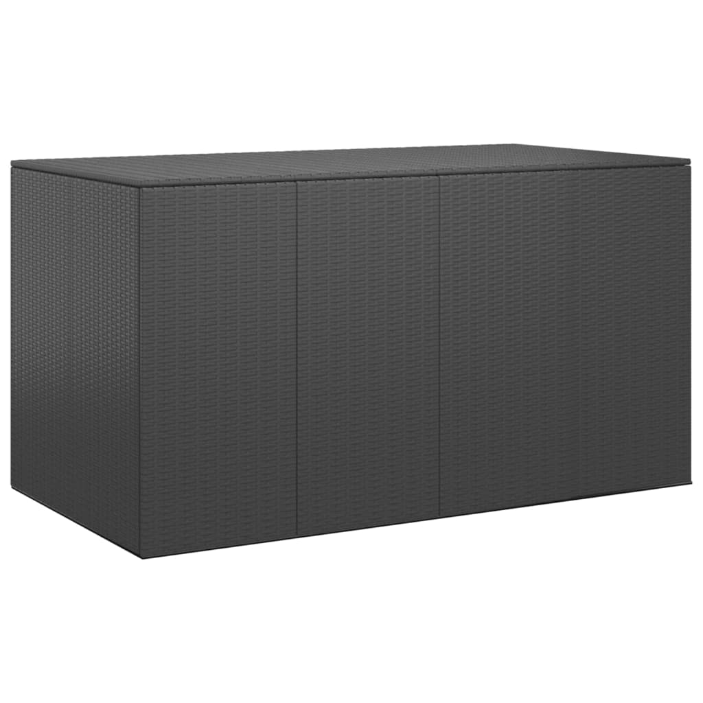 Berkfield Garden Cushion Box PE Rattan 194x100x103 cm Black