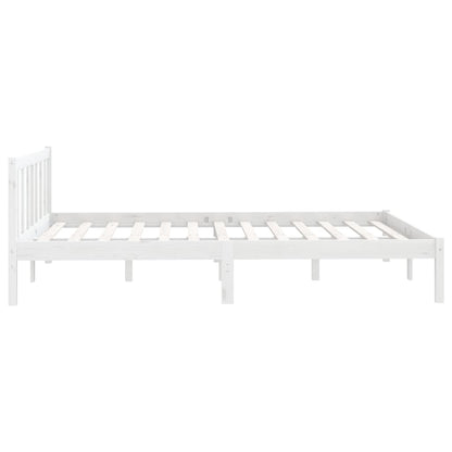 Berkfield Bed Frame White Solid Wood Pine 120x190 cm Small Double
