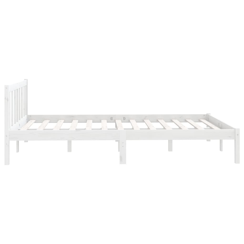 Berkfield Bed Frame White Solid Wood Pine 135x190 cm Double