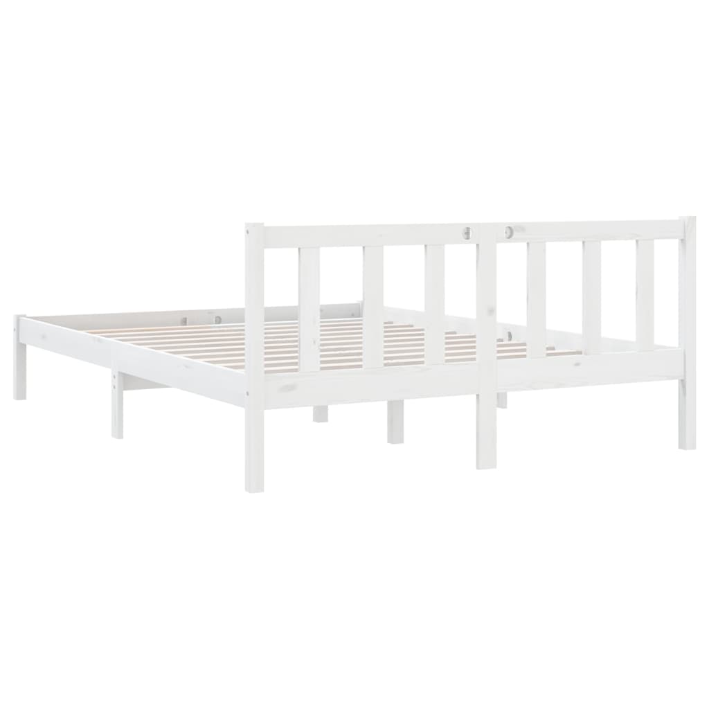 Berkfield Bed Frame White Solid Wood Pine 135x190 cm Double