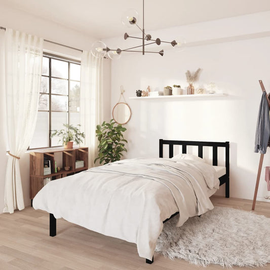 Berkfield Bed Frame Black Solid Pinewood 90x200 cm