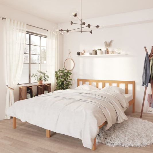 Berkfield Bed Frame Honey Brown Solid Pinewood 120x200 cm