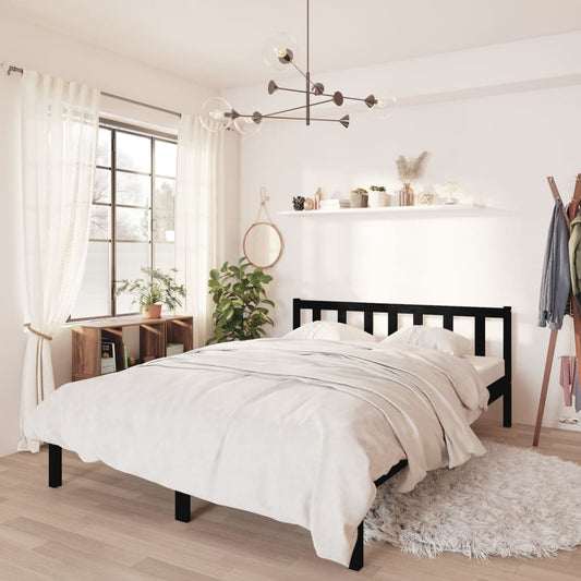 Berkfield Bed Frame Black Solid Pinewood 160x200 cm