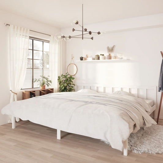 Berkfield Bed Frame White Solid Pinewood 200x200 cm