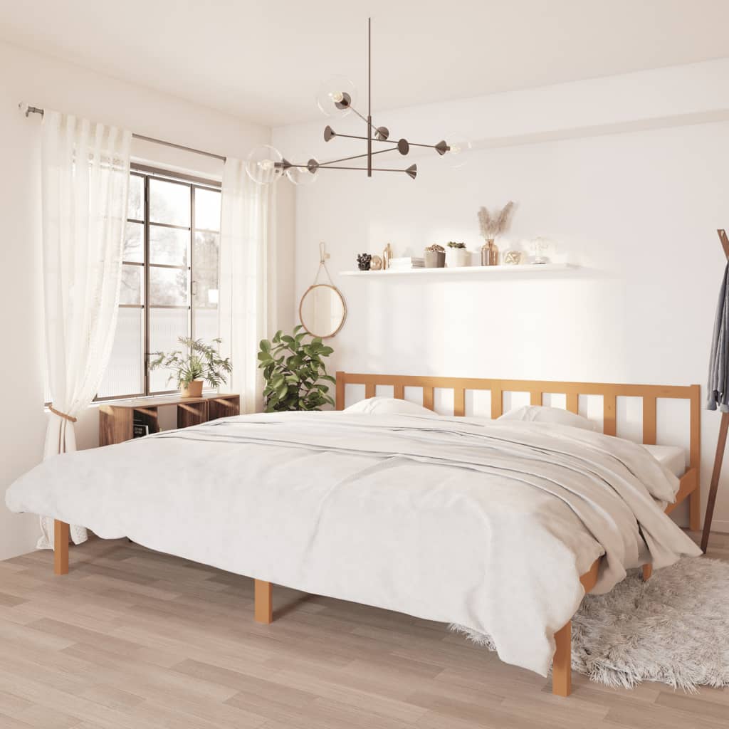 Berkfield Bed Frame Honey Brown Solid Pinewood 200x200 cm