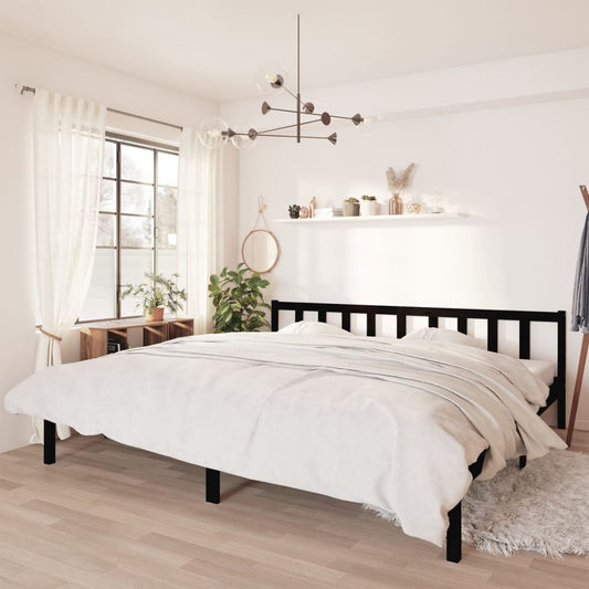 Berkfield Bed Frame Black Solid Pinewood 200x200 cm