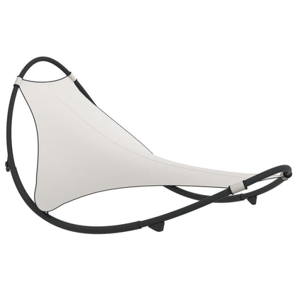 Berkfield Rocking Sun Lounger with Wheels Steel & Textilene Fabric Cream