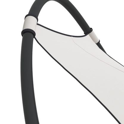 Berkfield Rocking Sun Lounger with Wheels Steel & Textilene Fabric Cream