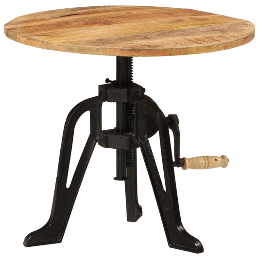 Berkfield Side Table 60x(42-62) cm Solid Wood Mango and Cast Iron