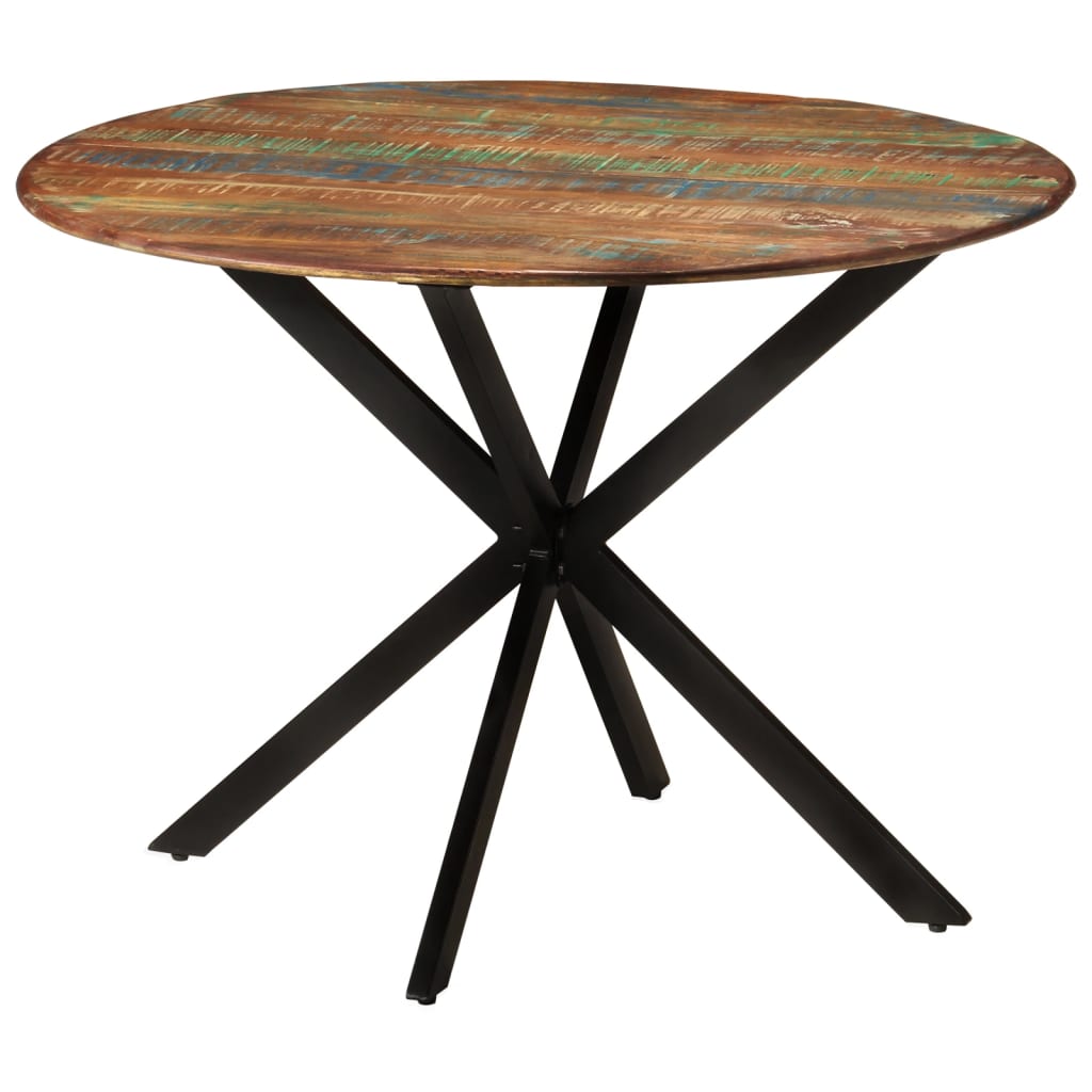 Berkfield Dining Table �â�_110x78 cm Solid Wood Reclaimed and Steel