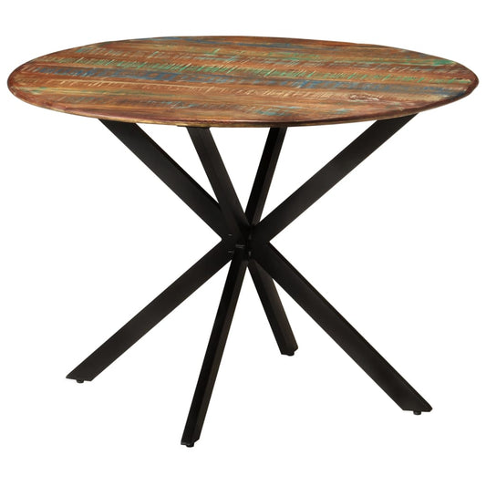 Berkfield Dining Table �â�_110x78 cm Solid Wood Reclaimed and Steel
