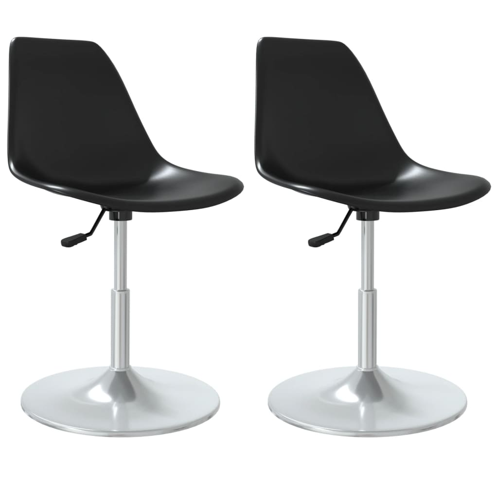 Berkfield Swivel Dining Chairs 2 pcs Black PP