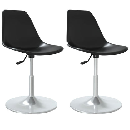 Berkfield Swivel Dining Chairs 2 pcs Black PP