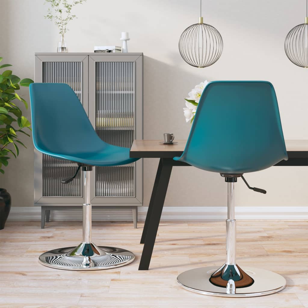 Berkfield Swivel Dining Chairs 2 pcs Turquoise PP