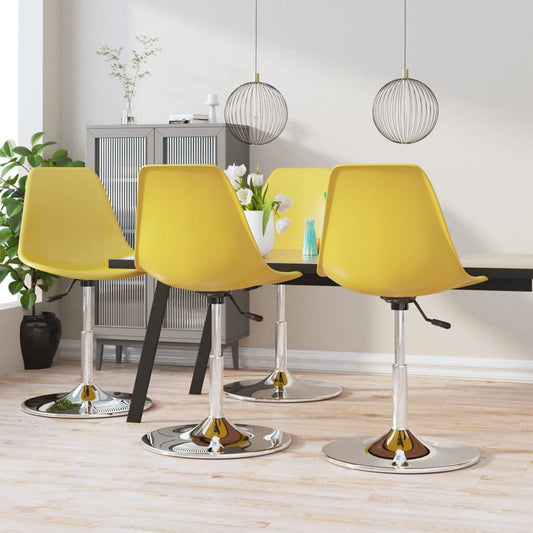 Berkfield Swivel Dining Chairs 4 pcs Yellow PP