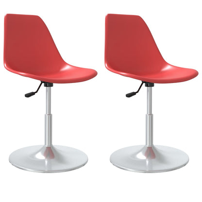 Berkfield Swivel Dining Chairs 2 pcs Red PP
