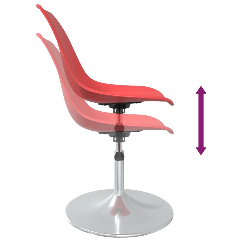 Berkfield Swivel Dining Chairs 2 pcs Red PP