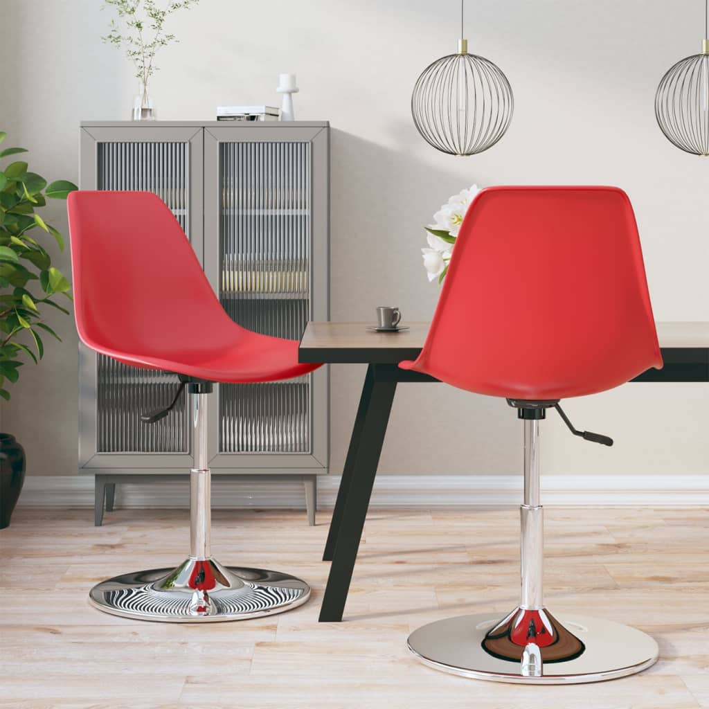 Berkfield Swivel Dining Chairs 2 pcs Red PP