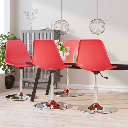 Berkfield Swivel Dining Chairs 4 pcs Red PP