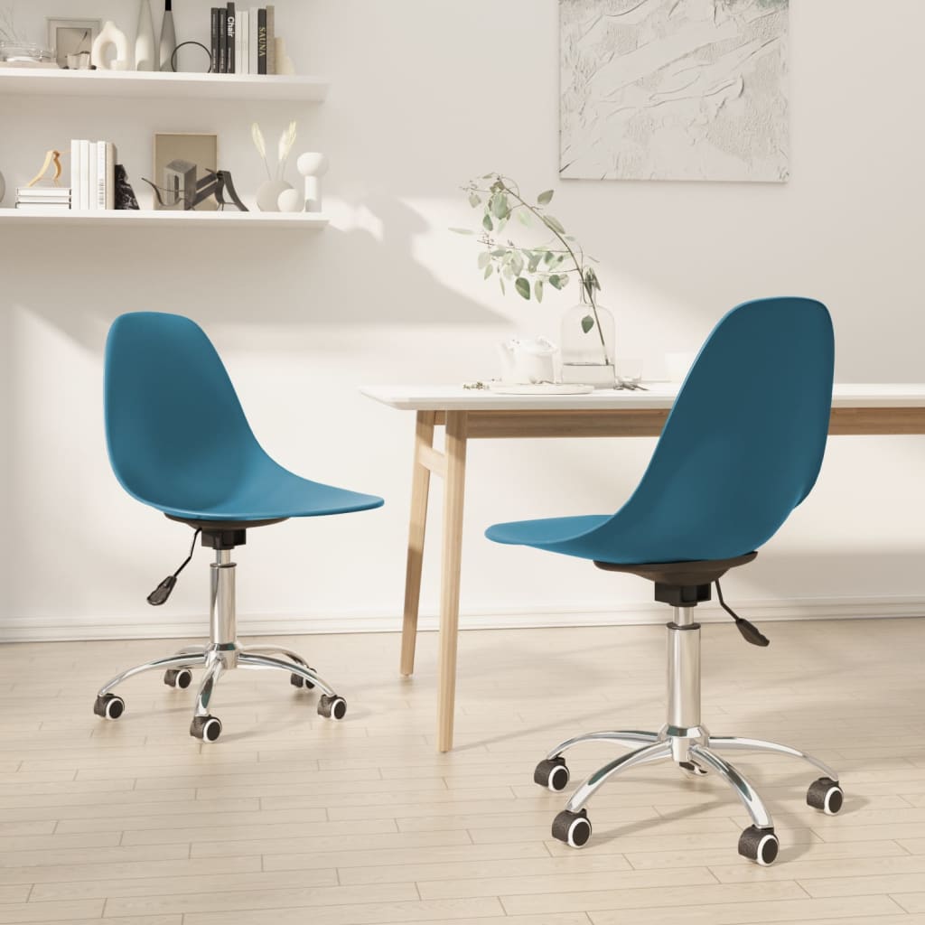 Berkfield Swivel Dining Chairs 2 pcs Turquoise PP