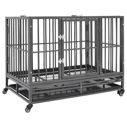 Berkfield Dog Cage with Wheels Steel 102x72x85 cm