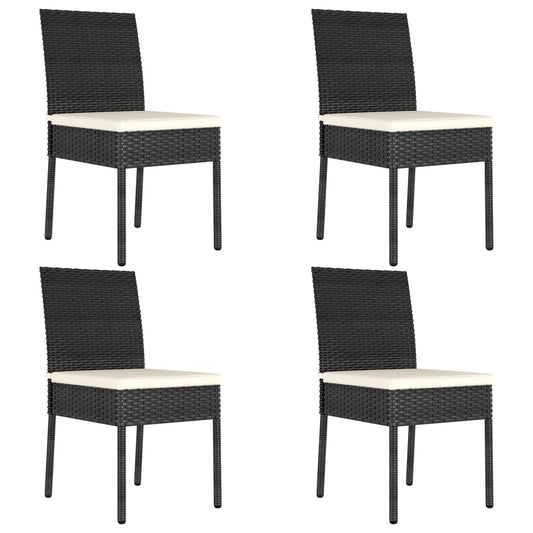 Berkfield Garden Dining Chairs 4 pcs Poly Rattan Black