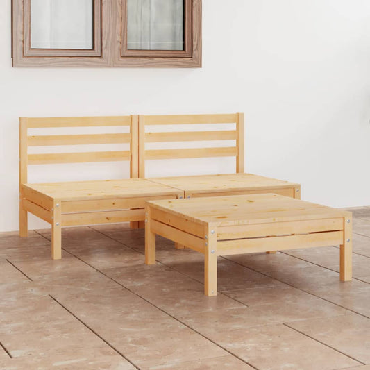 Berkfield 3 Piece Garden Lounge Set Solid Pinewood