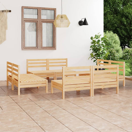Berkfield 8 Piece Garden Lounge Set Solid Pinewood