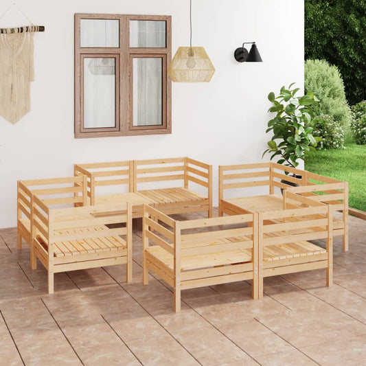 Berkfield 8 Piece Garden Lounge Set Solid Pinewood