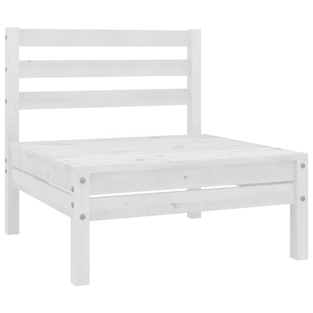 Berkfield 3 Piece Garden Lounge Set White Solid Pinewood