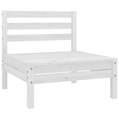 Berkfield 3 Piece Garden Lounge Set White Solid Pinewood