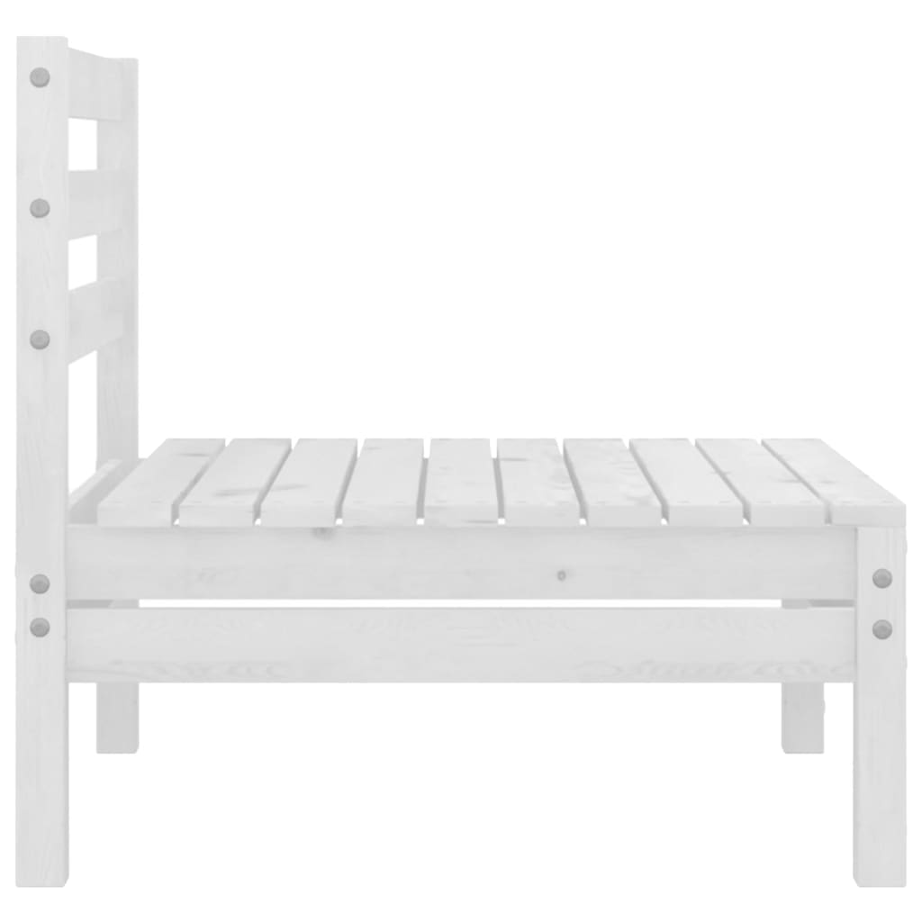 Berkfield 3 Piece Garden Lounge Set White Solid Pinewood