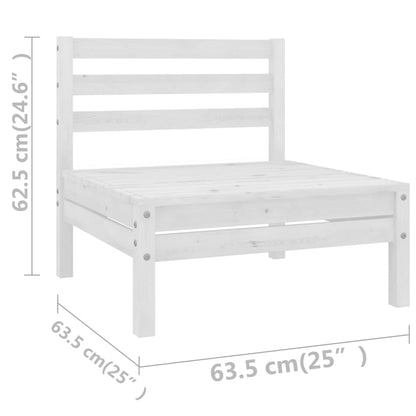Berkfield 3 Piece Garden Lounge Set White Solid Pinewood