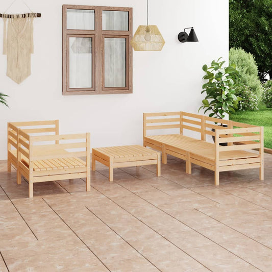 Berkfield 6 Piece Garden Lounge Set Solid Pinewood