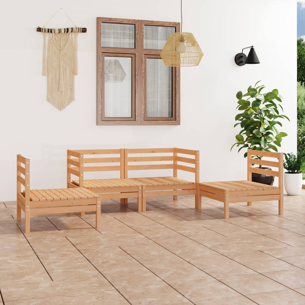 Berkfield 4 Piece Garden Lounge Set Solid Pinewood