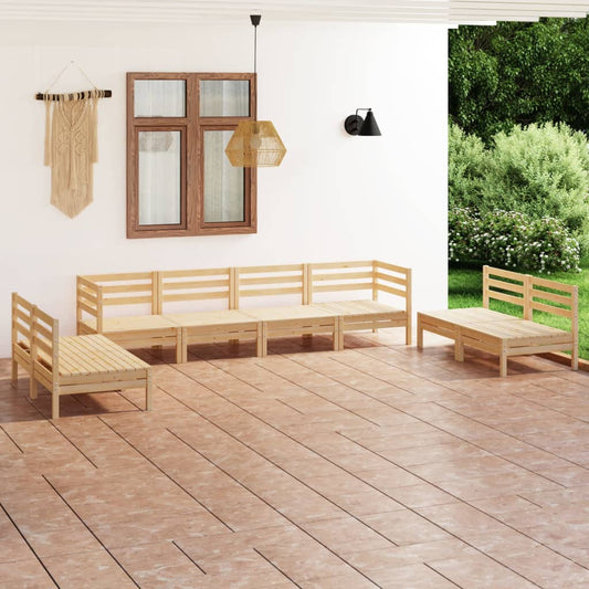 Berkfield 8 Piece Garden Lounge Set Solid Pinewood