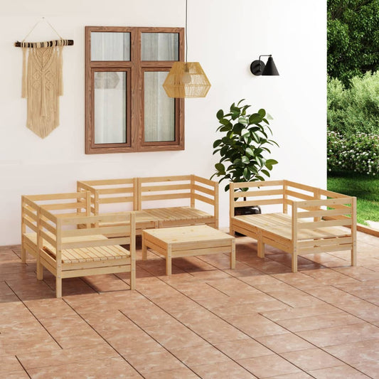 Berkfield 7 Piece Garden Lounge Set Solid Pinewood