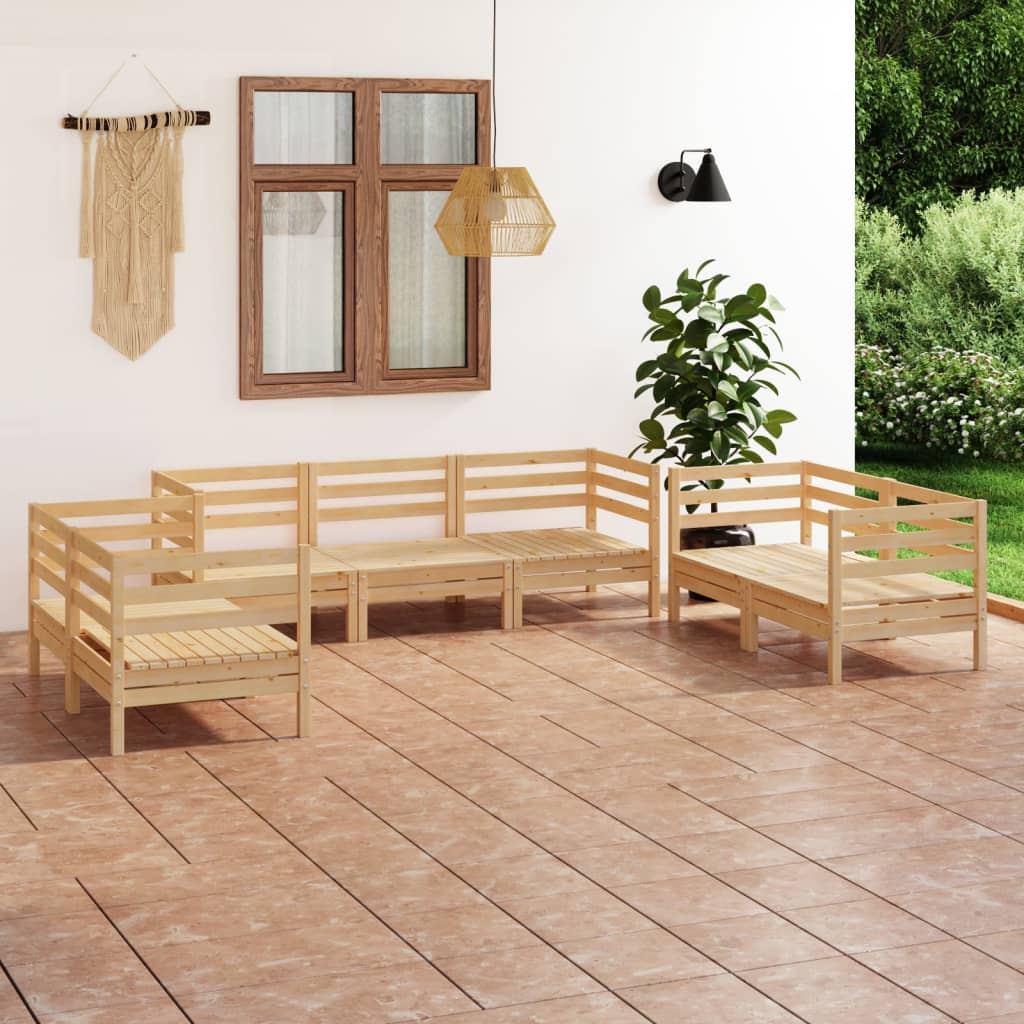 Berkfield 7 Piece Garden Lounge Set Solid Pinewood
