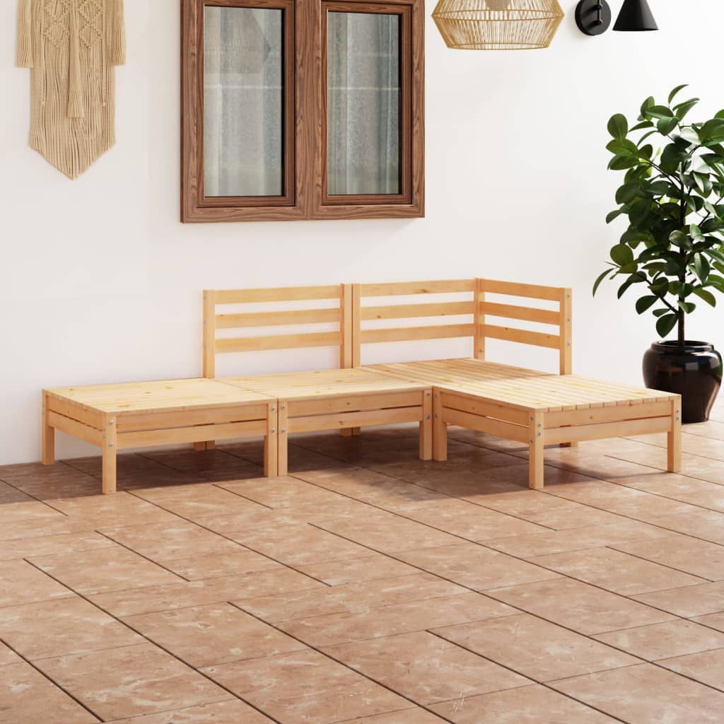 Berkfield 4 Piece Garden Lounge Set Solid Pinewood