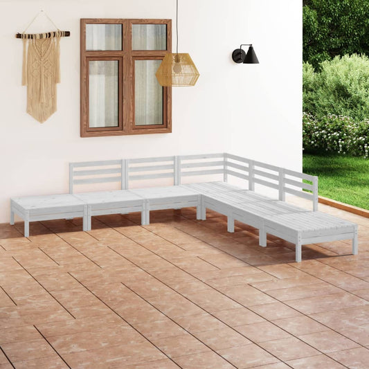 Berkfield 7 Piece Garden Lounge Set Solid Pinewood White