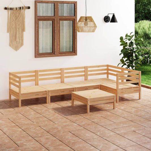 Berkfield 6 Piece Garden Lounge Set Solid Pinewood