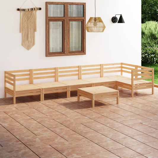 Berkfield 7 Piece Garden Lounge Set Solid Pinewood